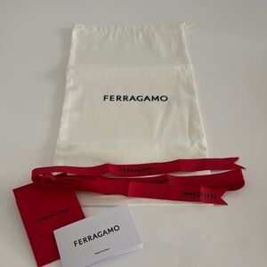 Salvatore Ferragamo White dust Bag with Red Accents